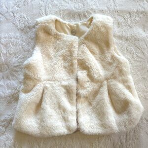 Wonder Nation Kids Ivory Faux Fur Vest